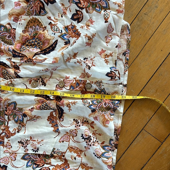 EUC RACHEL Rachel Roy Cream and rust Brown Floral cropped Top - Picture 11 of 11